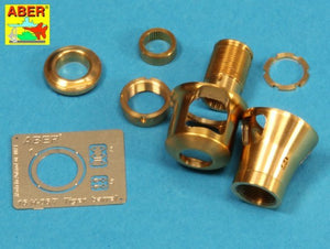 Aber 16L-09 Frein de bouche tardif pour le canon utilisé sur la version tardive du char Tiger I, Tiger II (tourelle Henschel) / Frein de bouche tardif utilisé sur le canon allemand de 8,8 cm des Tiger I et Tiger II (tourelle Henschel) à l&amp;#39;échelle 1/16