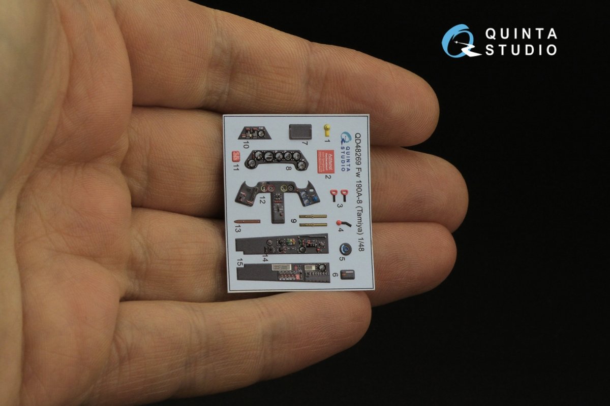 Intérieur imprimé en 3D et coloré sur papier décalcomanie Quinta Studio QD48269 Fw 190A-8 (Tamiya) 1/48 – image 4