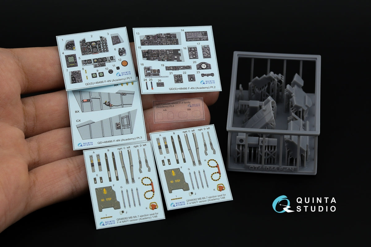 Intérieur imprimé en 3D et coloré du F-4N Phantom II de Quinta Studio QD+48486 sur papier décalcomanie (Academy) (avec pièces en résine imprimées en 3D) 1/48 – immagine 2