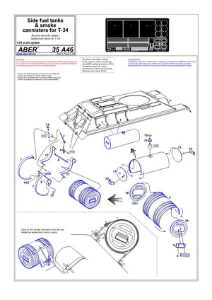 Aber 35A046 Boczne zbiorniki paliwa i wytwornice dymu do T-34 1/35 – zdjęcie 4