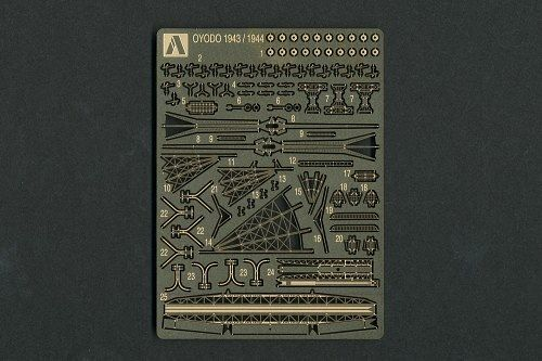 Aoshima 05274 Croiseur léger japonais Oyodo 1943/1944, jeu de pièces photo-découpées au 1/700