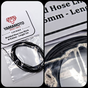 Tuyau tressé Yamamoto Model Parts YMPTUN75 Noir 0,6 mm 2 m 1/24 – immagine 3