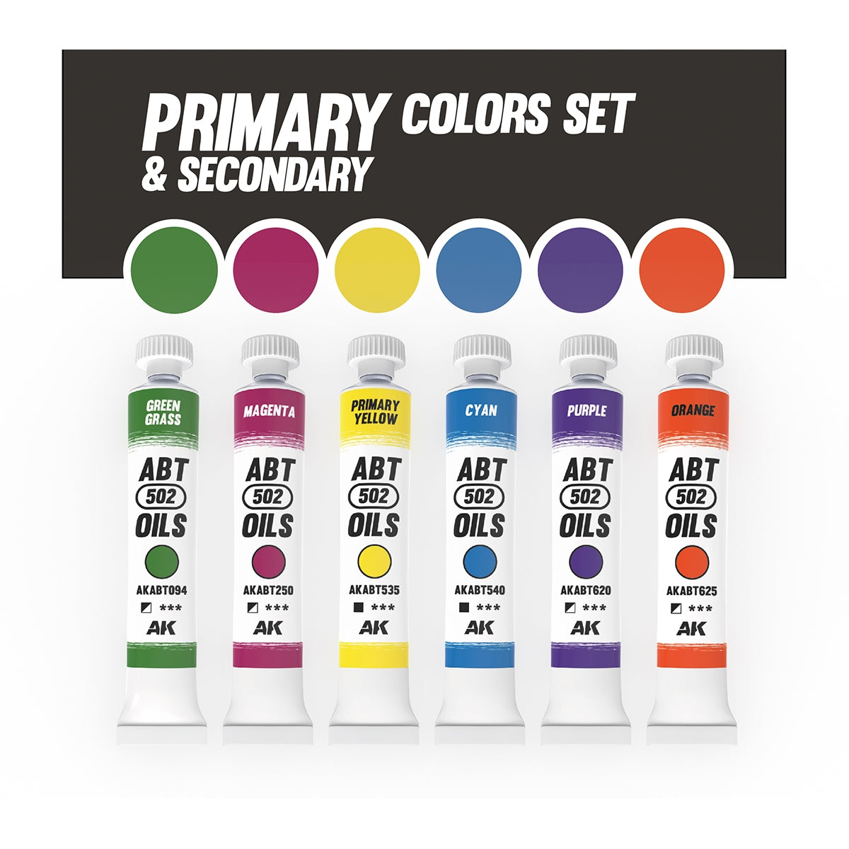 502 Abteilung ABT309 PRIMARY &amp;amp; SECONDARY COLORS SET 6x20ml