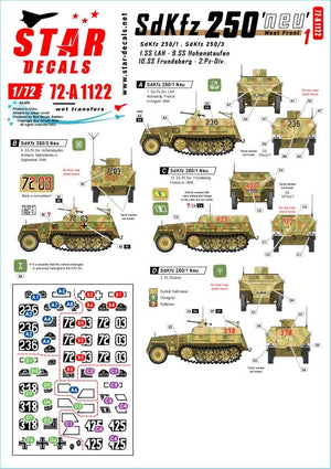 Star Decals 72-A1122 SdKfz 250 « neu » n° 1 SdKfz 250/1 et SdKfz 250/3 sur le front ouest 1/72