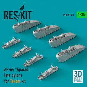 RESKIT RSU35-0043 AH-64 « APACHE » PYLÔNES TARDIFS POUR MAQUETTE TAKOM (IMPRIMÉ EN 3D) 1/35
