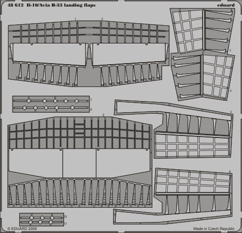 Eduard 48612 Volets d'atterrissage Il-10/Avia B-33 SPECIAL HOBBY 1/48