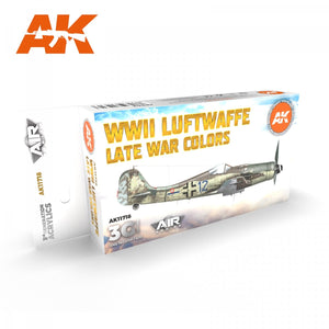 AK Interactive AK11718 Couleurs de fin de guerre de la Luftwaffe (Seconde Guerre mondiale) 6 x 17 ml
