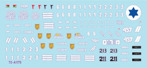 Star Decals 72-A1175 Marquages ​​des premiers véhicules blindés de Tsahal (IDF) n° 2. Véhicules blindés israéliens (1948-1949) : Sherman 75 mm, Sherman 105 mm, Cromwell Mk IVF, Hotchkiss 39 H, Vickers Light Tank Mk VI B. Échelle : 1/72 – imagen 3