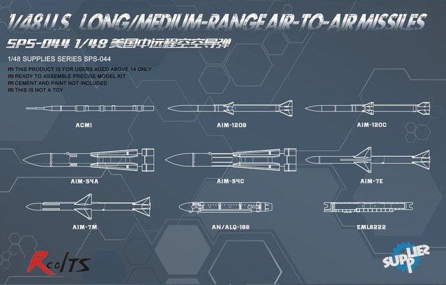 Meng Model SPS-044 U.S. Long/Medium-Range Air-to-Air Missiles 1/48