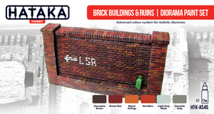 Kit de peinture pour diorama Hataka HTK-AS45 : ruines de bâtiments en briques (6 x 17 ml)