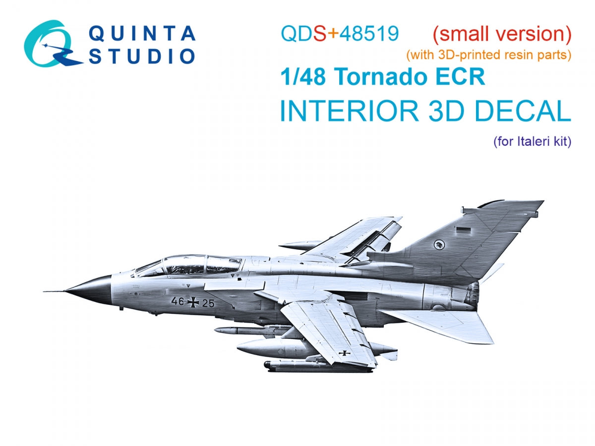 Quinta Studio QDS+48519 Tornado ECR 3D-Printed colored Interior on decal paper (Italeri) (small version) (with 3D-printed resin parts) 1/48