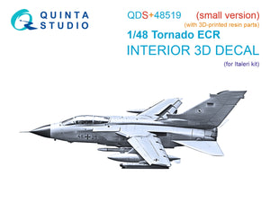 Quinta Studio QDS+48519 Tornado ECR Intérieur coloré imprimé en 3D sur papier décalcomanie (Italeri) (petite version) (avec pièces en résine imprimées en 3D) 1/48