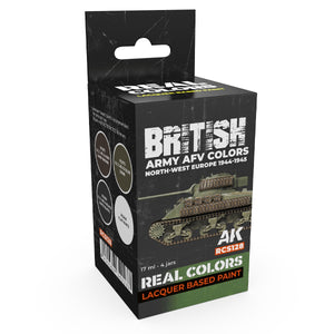 AK Interactive RCS128 Couleurs des véhicules blindés de l&amp;#39;armée britannique. Europe du Nord-Ouest 1944-1945 4x17ml