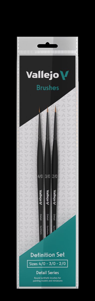 VALLEJO B02991 - Kit de pinceaux - Détail - Kit de design - Fibres synthétiques (0, 1, 2)