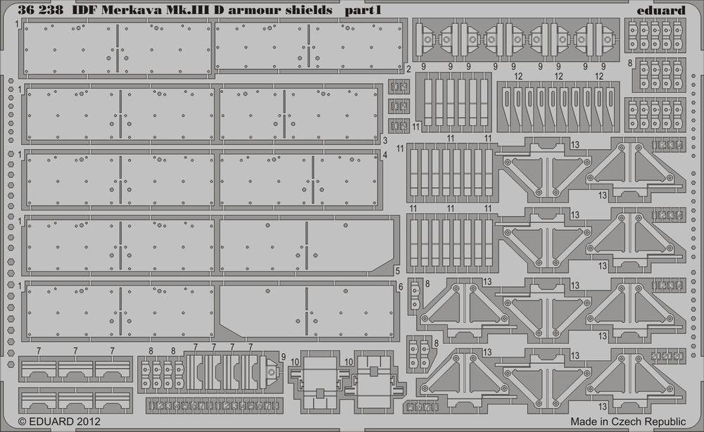 Eduard 36238 IDF Merkava Mk. IIID blindage shields 1/35 Hobby Boss – image 2