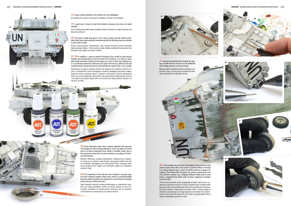 AK Interactive AK130017 MODELING MODERN ARMORED FIGHTING 8X8 VEHICLES (PL/EN) – zdjęcie 2
