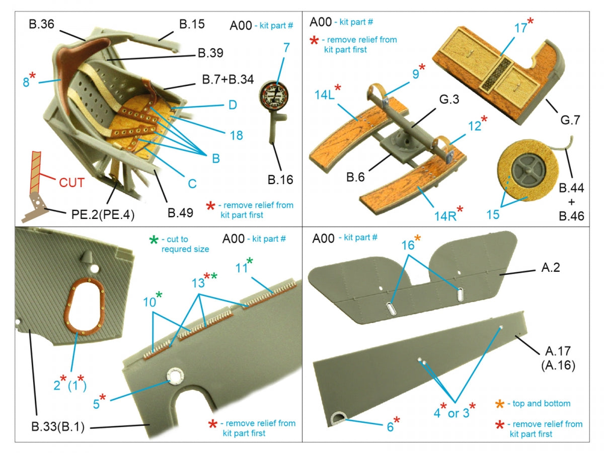 Quinta Studio QD32196 Nieuport XXIII Intérieur coloré imprimé en 3D sur papier décalque (CSM) 1/32 – Bild 5