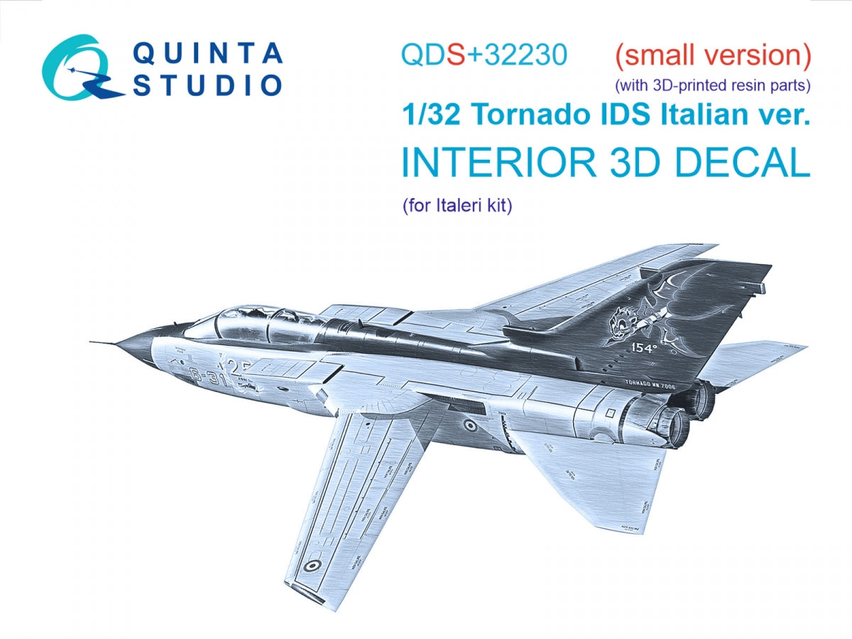 Quinta Studio QDS+32230 Tornado IDS Intérieur italien imprimé en 3D et coloré sur papier décalcomanie (Italeri) (Petite version) (avec pièces en résine imprimées en 3D) 1/32