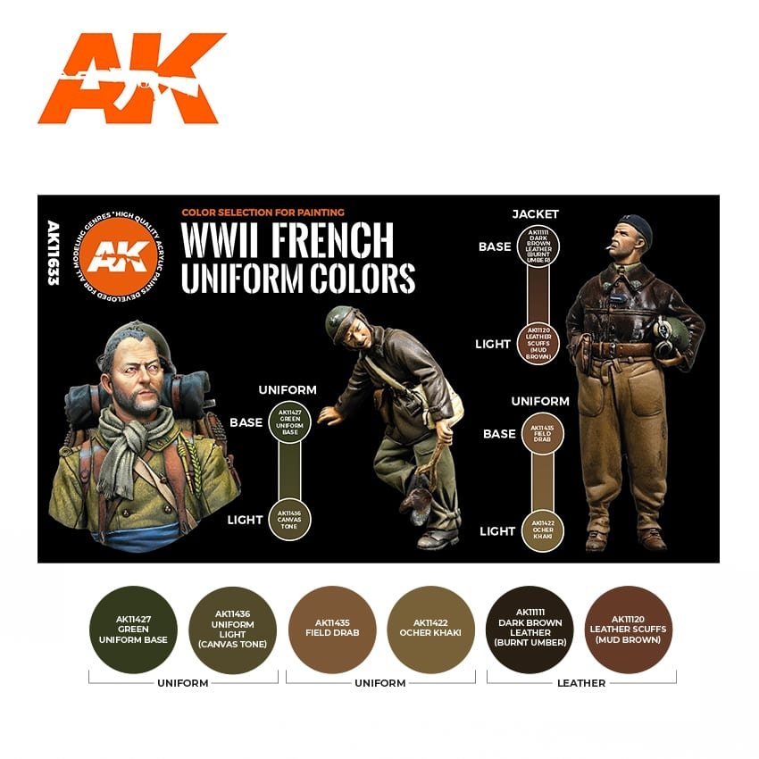 AK Interactive AK11633 COULEURS D&amp;#39;UNIFORME FRANÇAIS DE LA SECONDE GUERRE MONDIALE – image 2