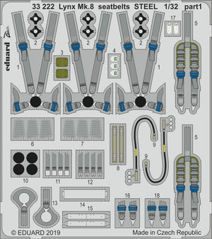 Ceintures de sécurité Eduard 33222 Lynx Mk.8 en acier Revell 1/32
