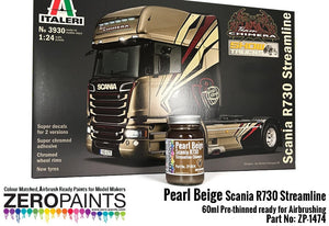 Peinture Zero Paints ZP-1474 Beige nacré (Scania R730 Streamline Chimera) 60 ml – Bild 2