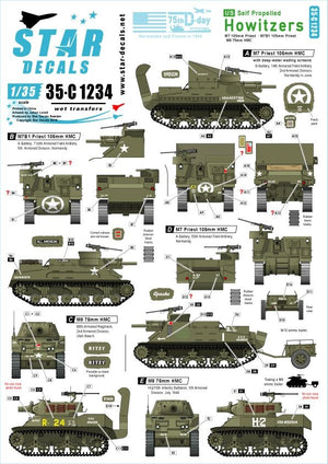 Star Decals 35-C1234 Obusiers automoteurs américains 1/35