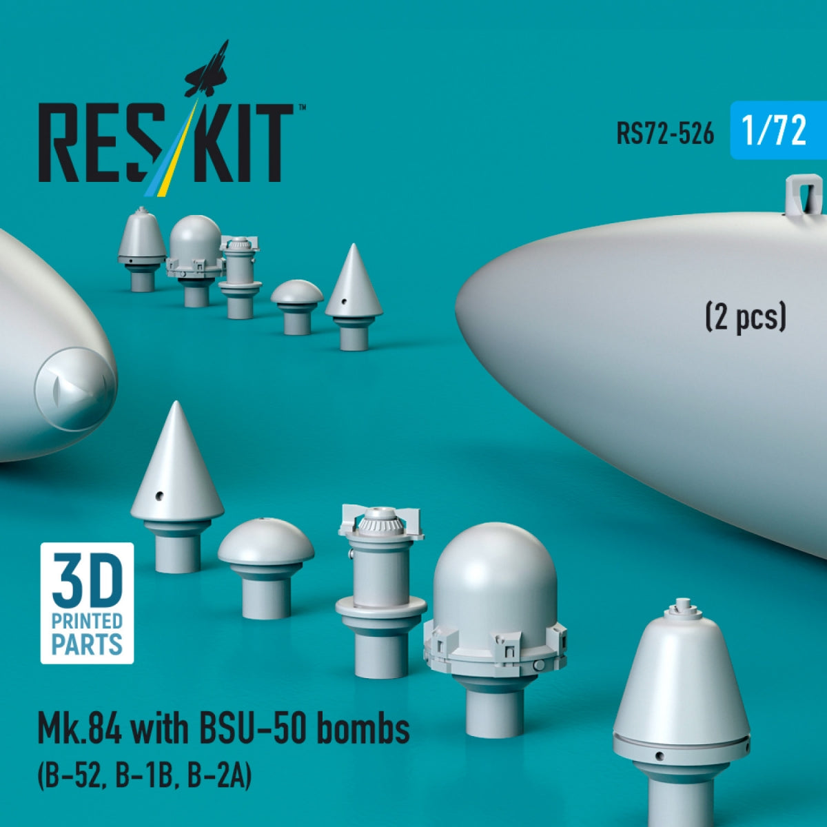 RESKIT RS72-0526 Mk.84 avec bombes BSU-50 (2 pièces) (Impression 3D) 1/72 – Bild 2