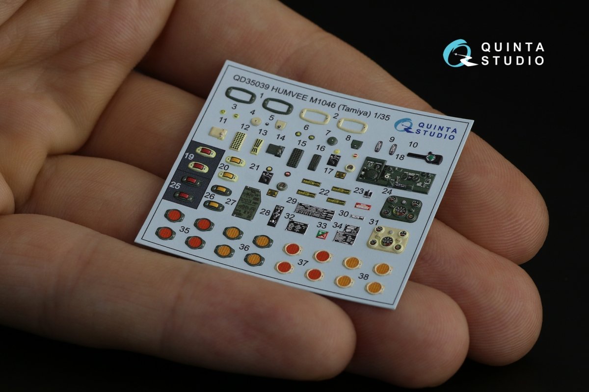 Intérieur imprimé en 3D et coloré sur papier décalcomanie pour la gamme HUMVEE de Quinta Studio QD35039 (Tamiya) à l&amp;#39;échelle 1/35 – image 10