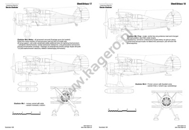 Kagero 7094 Gloster Gladiator Mk. I, I Trop, II, II Meteo, Sea Gladiator, J-8 EN/PL – Bild 4