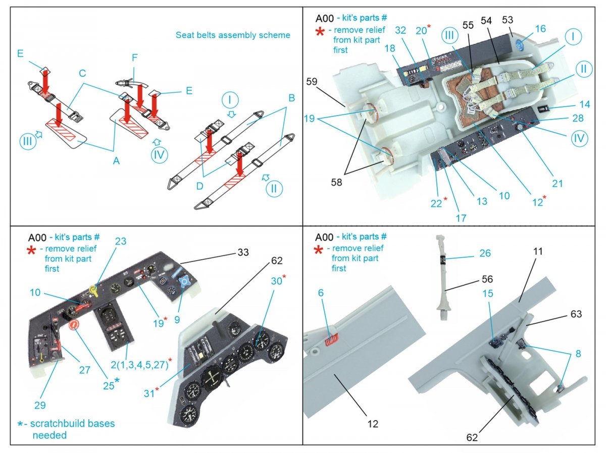 Intérieur imprimé en 3D et coloré sur papier décalcomanie Quinta Studio QD32120 Fw 190 A-8/A-9 (Revel) à l&amp;#39;échelle 1/32  – image 2