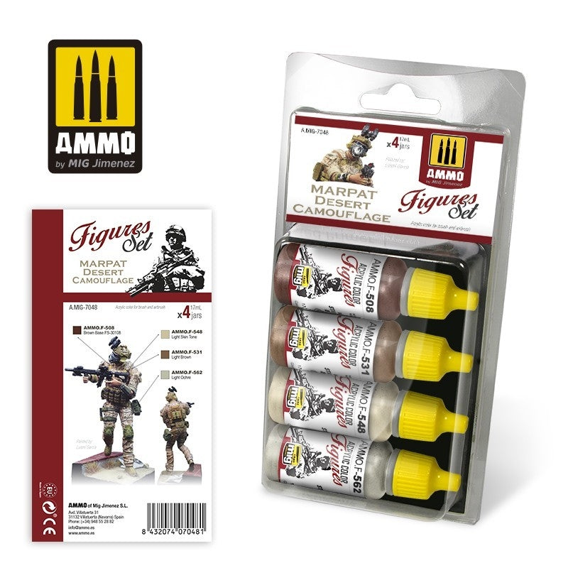 AMMO de Mig Jimenez 7048 Marpat Desert Camouflage, ensemble de figurines 4x17ml