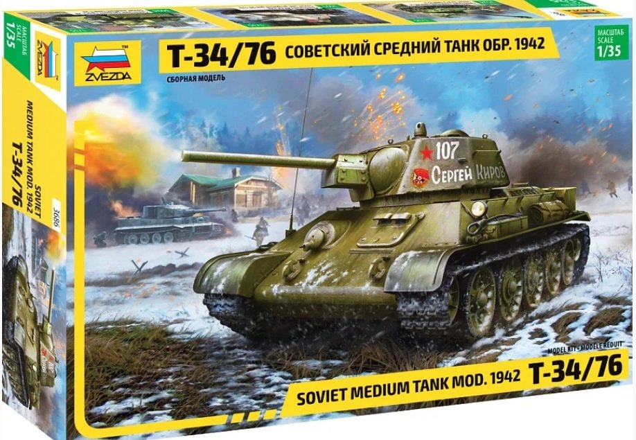 Zvezda 3686 Char moyen soviétique T-34/76 mod. 1942 1/35