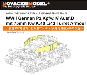 Voyager modèle PEA173 WWII allemand Pz.Kpfw.IV Ausf.D mit 75mm Kw.K.40 L/43 armure de tourelle (pour DRAGON 6330) 1/35 – immagine 2