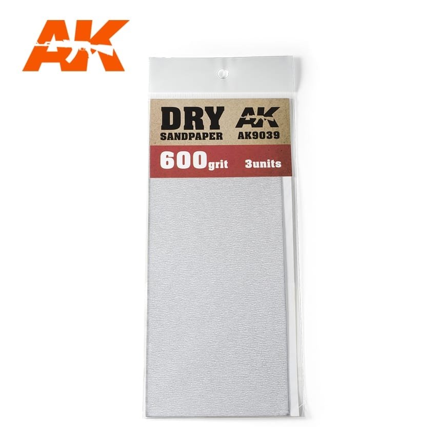 Papier de verre sec AK Interactive AK9039, grain 600