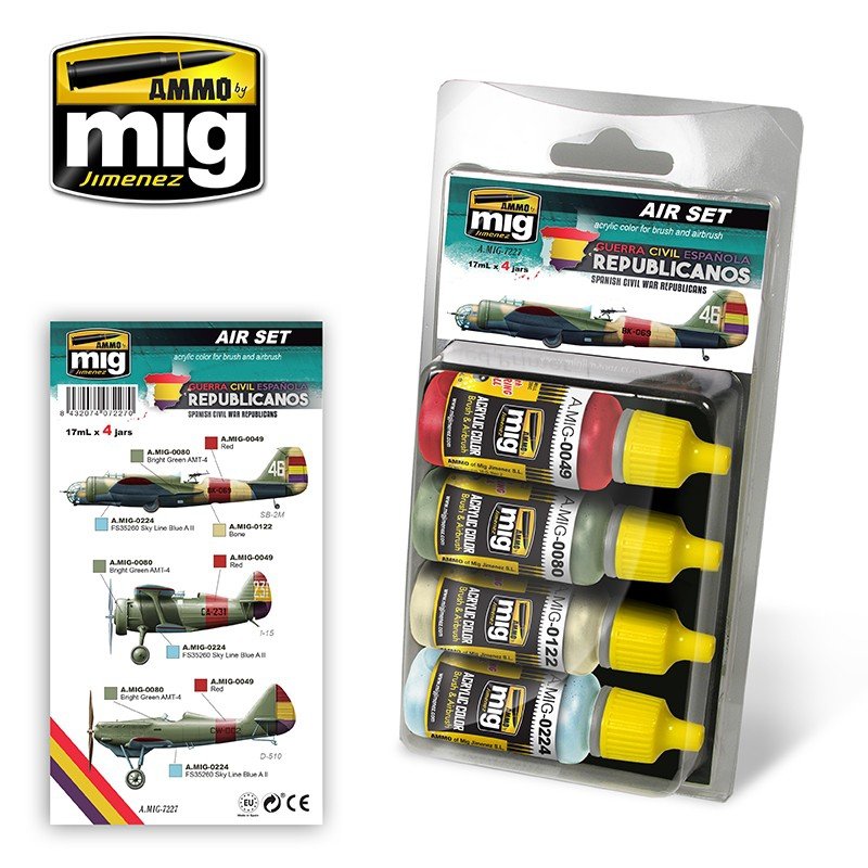 Munitions du Mig 7227 GUERRE CIVILE ESPAGNOLE - ENSEMBLE D&amp;#39;AVIONS RÉPUBLICAINS