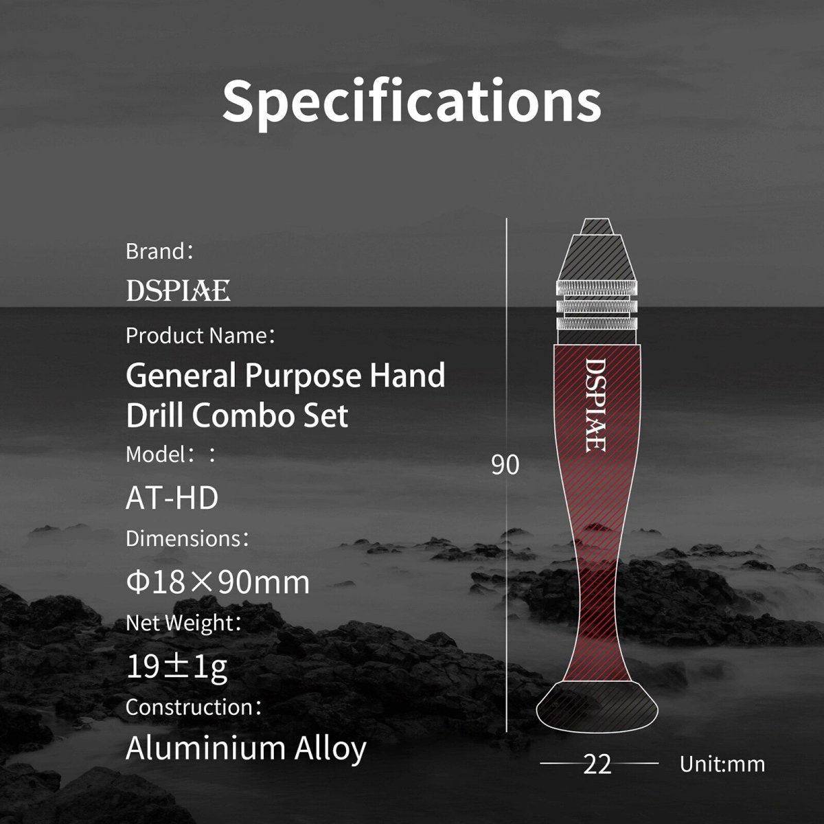 Perceuse manuelle en alliage d&amp;#39;aluminium DSPIAE AT-VHDS 0,3-3,2 mm / avec forets – image 4