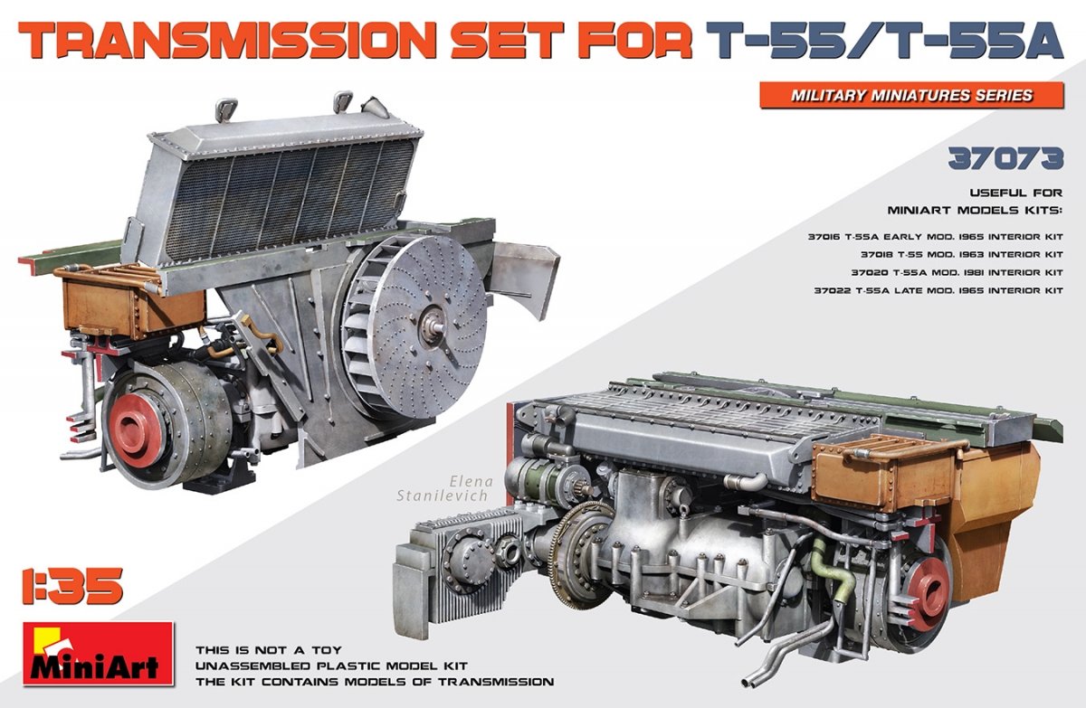 MiniArt 37073 ENSEMBLE DE TRANSMISSION POUR T-55/T-55A 1/35