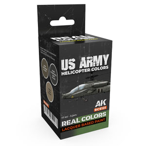 AK Interactive RCS121 Couleurs de l&amp;#39;hélicoptère de l&amp;#39;armée américaine 3x17ml