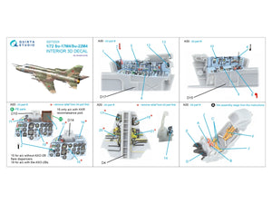 Intérieur imprimé en 3D et coloré sur papier décalcomanie Quinta Studio QD72224 Su-17M4/Su-22M4 (Modelsvit) 1/72  – Bild 2