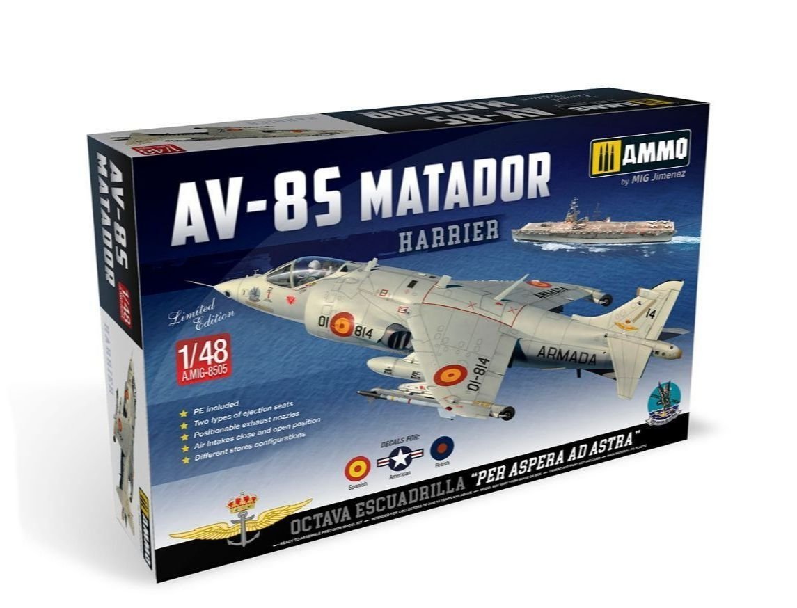 MUNITIONS du Mig Jimenez 8505 Harrier AV-8S MATADOR versions espagnole, américaine, britannique 1/48