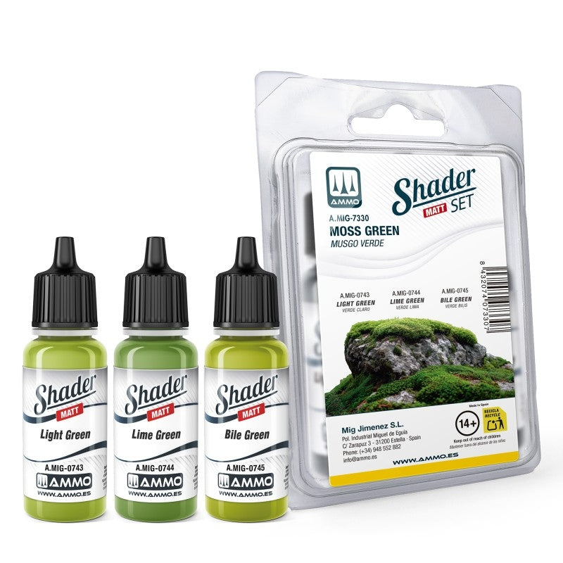 Ammo of Mig 7330 Matt SHADER Set Moss Green