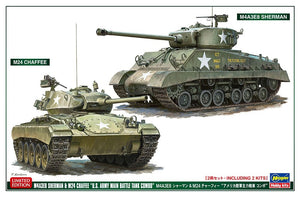 Hasegawa 30068 M4A3E8 Sherman et M24 Chaffee, chars de combat principaux de l&amp;#39;armée américaine, combo 2 en 1, échelle 1/72
