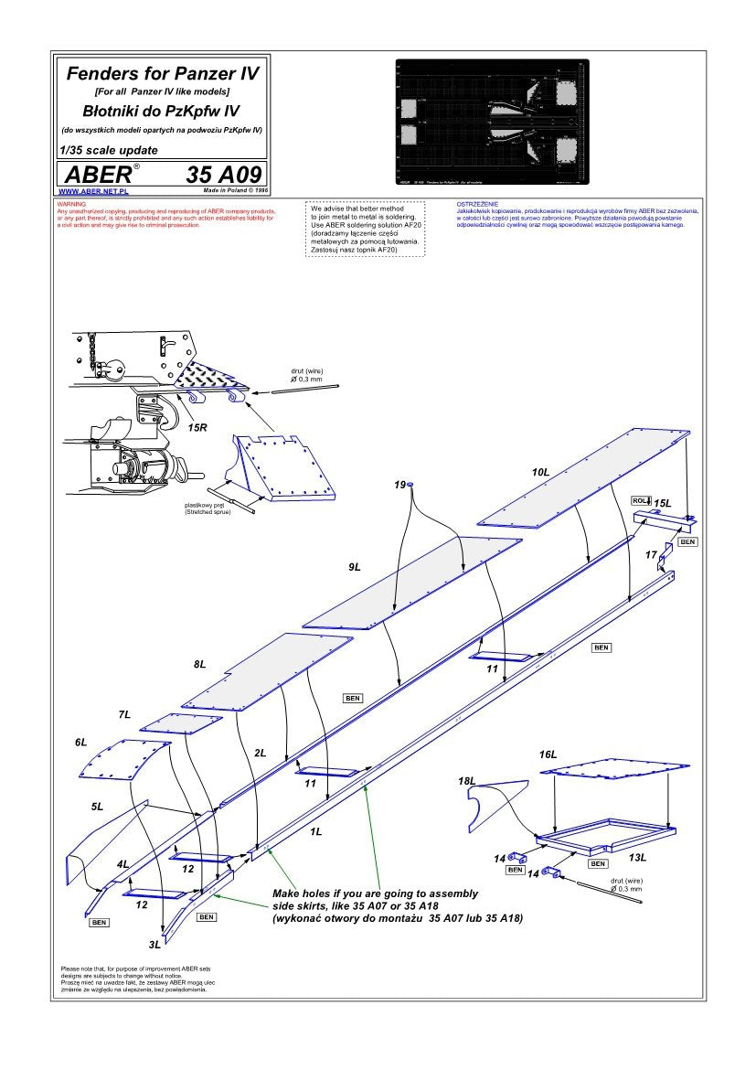 Aber 35A009 Ailes pour PzKpfw IV (1/35) – image 4