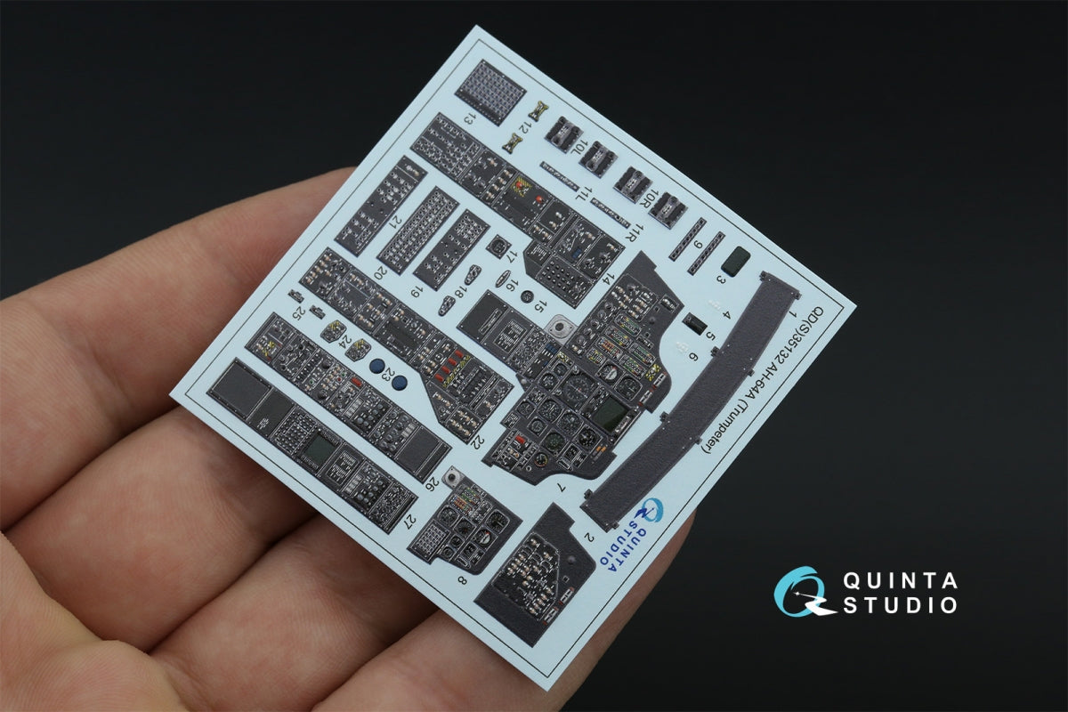 Intérieur coloré imprimé en 3D sur papier décalcomanie Quinta Studio QDS-35132 AH-64A (Trumpeter) (Petite version) 1/35 – immagine 6