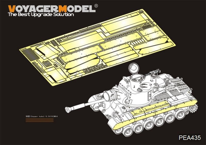 Jupes latérales et coffres de rangement pour char M46 Patton de l'armée américaine (Voyager Model PEA435, Seconde Guerre mondiale) (pour TAKOM 2117) à l'échelle 1/35