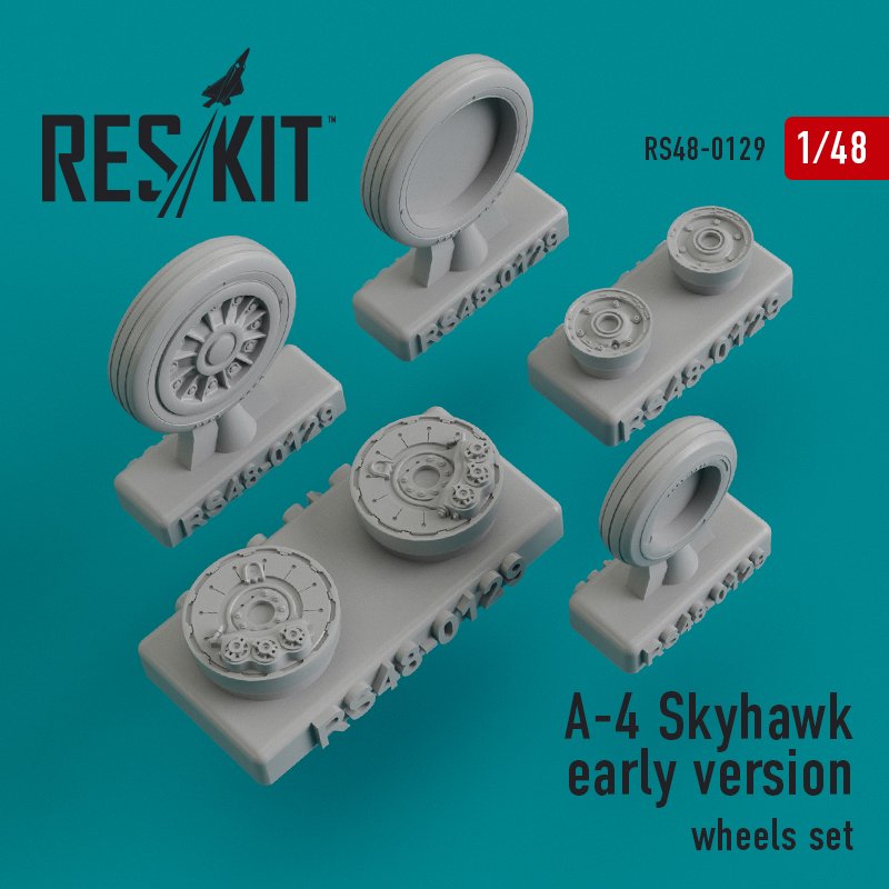 RESKIT RS48-0129 Jeu de roues pour A-4 Skyhawk (version initiale) à l&amp;#39;échelle 1/48