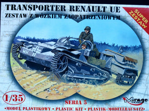 Coffret Mirage Hobby 355014 RENAULT UE Transporter avec chariot de ravitaillement 1/35