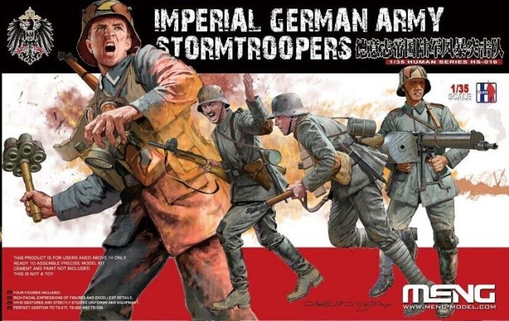 Maquette Meng HS-010, troupes d'assaut de l'armée impériale allemande, Première Guerre mondiale, échelle 1/35