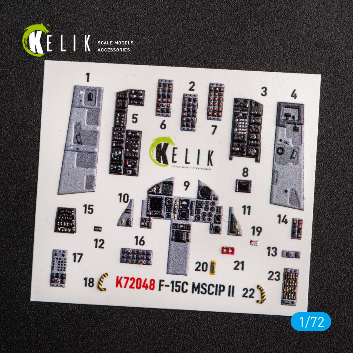 KELIK K72048 F-15C MSIP II EAGLE INTERIEUR 3D AUTOCOLLANTS POUR GWH 1/72 – immagine 3