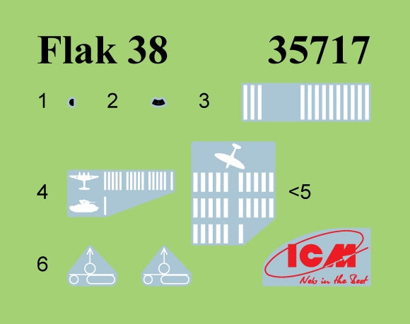 ICM 35717 Flak 38 Canon antiaérien allemand de la Seconde Guerre mondiale, échelle 1/35 – image 2